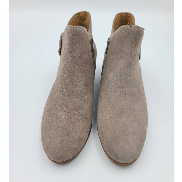 Jack Rogers Peyton Taupe Suede Leather Ankle Boots Size 5.5 - Picture 3 of 5